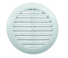 GRIGLIA AERAZIONE ROTONDA Ø 80MM BIANCA CON RETE muro aria ventilazione