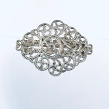 Vintage Estate Sterling Silver 925 Filigree Belt Buckle, Marked Sterling, 15.0g