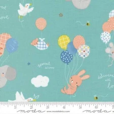 Moda DELIVERED WITH LOVE 25130 15 Aqua Quilt Fabric By The Yard