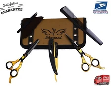 Barber Stainless Steel Best Mustache Beard Scissors Finger Rest Beard Trimming 