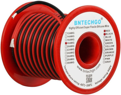 18 Gauge Silicone Wire Spool Red 50Ft and Black 50Ft 2 Separate Wires Flexible 1