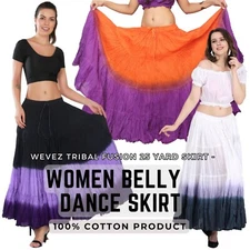 Women's 40 Inches Long Oriental ATS Belly Dance Cotton Long Skirt 25 Yard