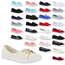 892753 Damen Sneakers Ballerinas Slipper Stoffschuhe Flats New Look