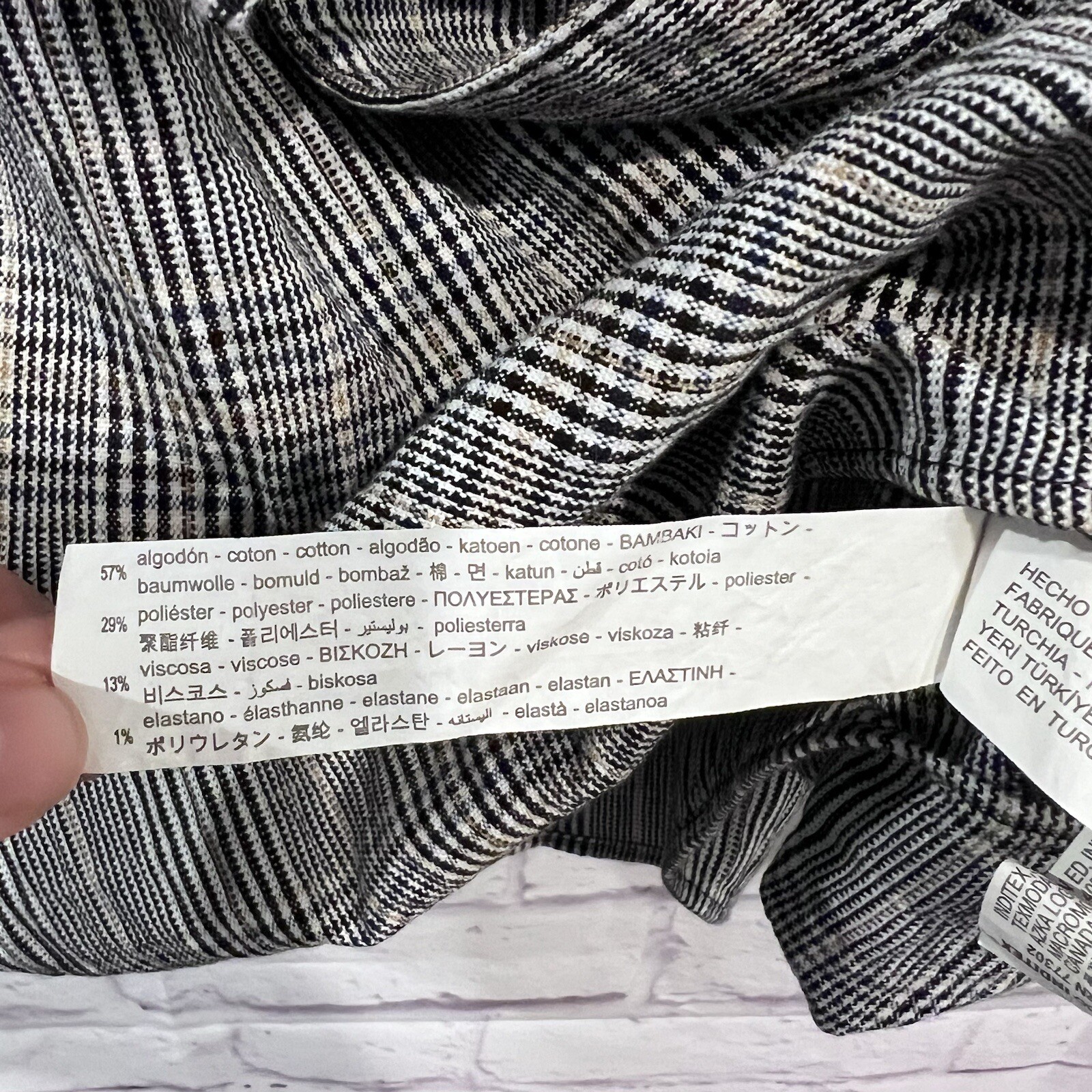 Zara Basic Size Small Plaid Off The Shoulder Puff… - image 10