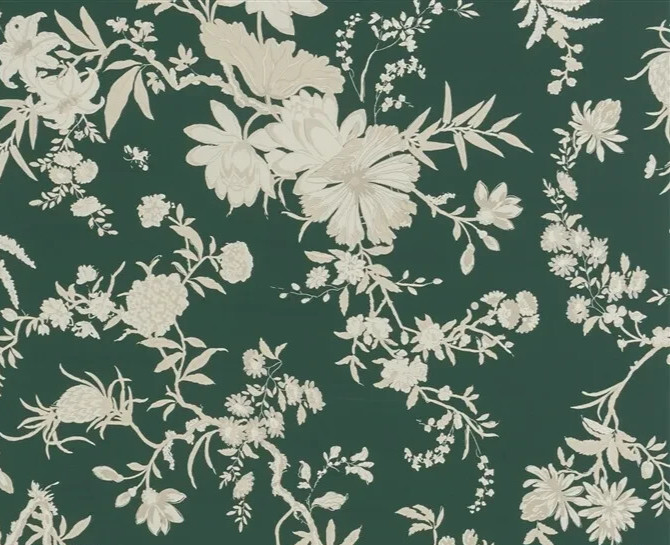 RALPH LAUREN CURTAIN FABRIC DESIGN Tea House Floral 10.4 METRES GREEN OUTDOOR thumbnail 4