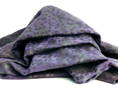 Echtes Wildleder Druck Motiv Pois 2 Farben Stärke 0,45/0,5 mm. Lila