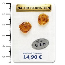 Natur Bernstein Ohrstecker Rose cognac modern 90791