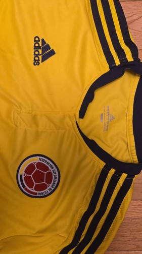 Adidas Columbia 2018 Russia Fifa World Cup Jersey L Yellow Short Sleeve Soccer - Picture 6 of 6