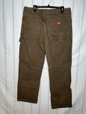 Dickies Men's Relaxed Heavyweight Carpenter Brown Pants 38x31 Canvas Y2K Baggy