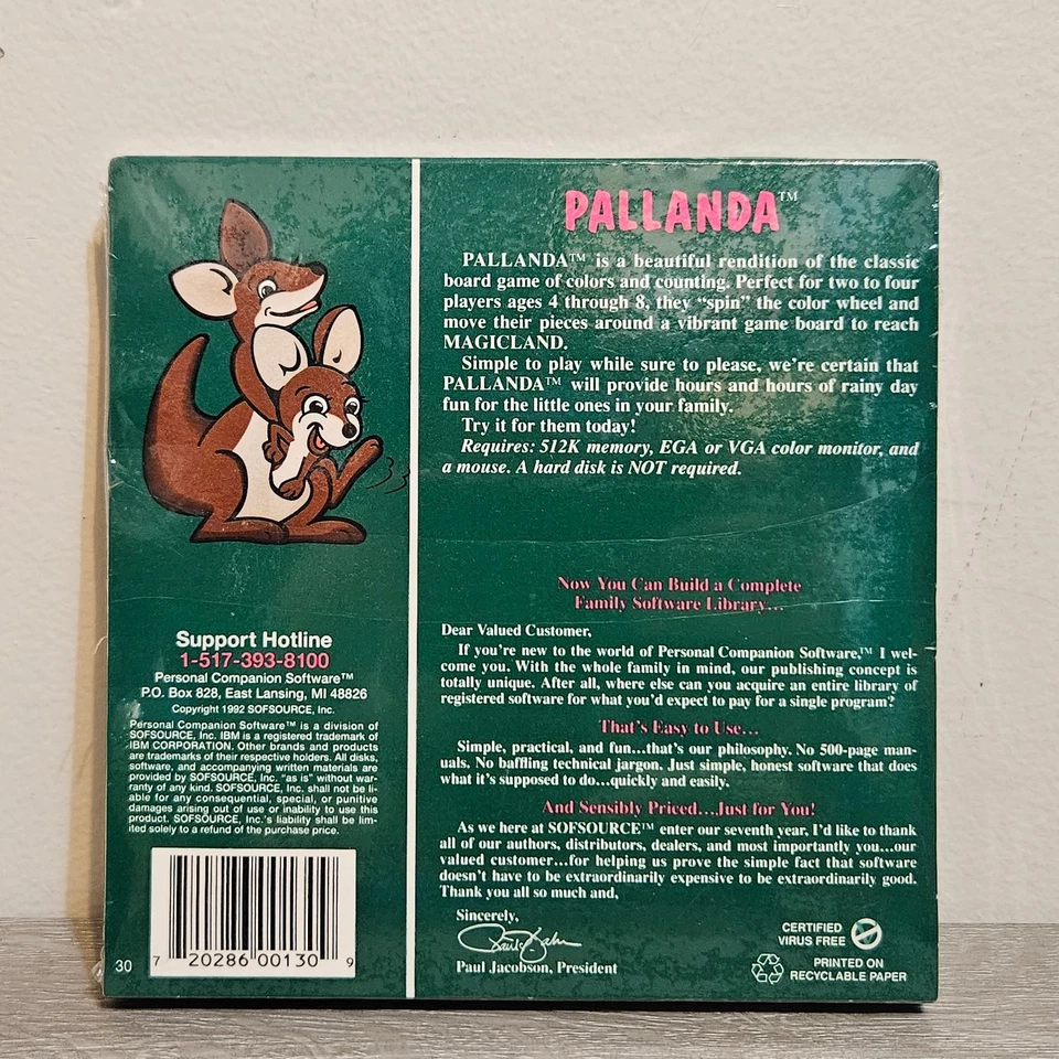 VTG Personal Companion Pallanda by Chris Gunn IBM PC 3.5 Floppy Disc New Sealed - Image 4 of 4