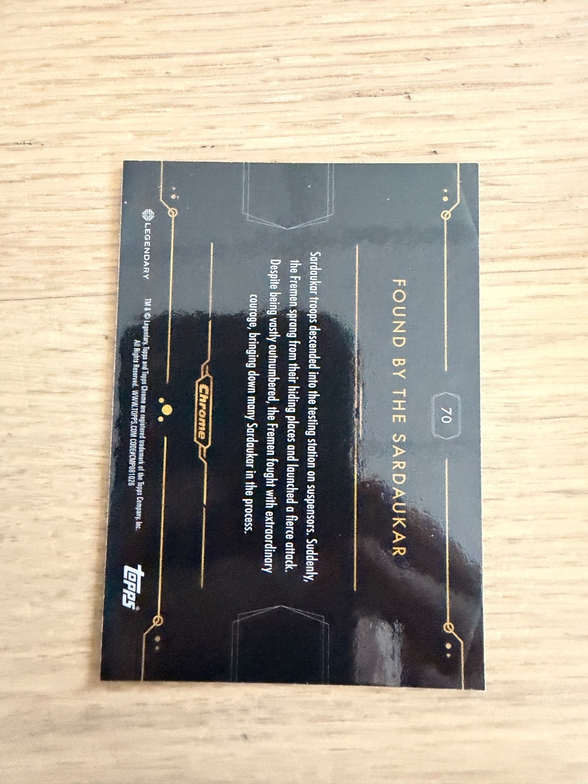 TOPPS DUNE FOUND BY THE SARDAUKAR #70 NUMBERED 275 2