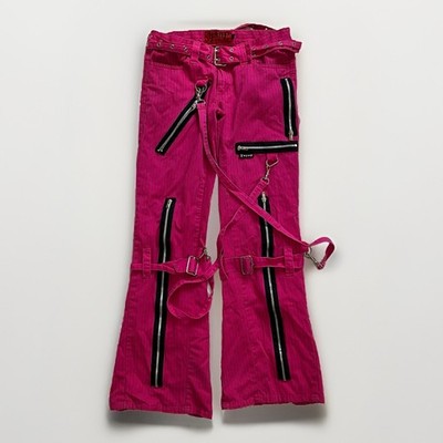 Vintage Tripp NYC Women Rave Gothic Low Rise Pink Grunge Pants Size 7 30x33 Y2K