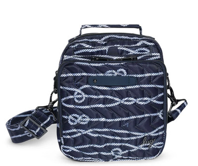 LUG Nautical Navy Blue Skeeter Convertible Crossbody with Charm Bar RFID 8'' Ht