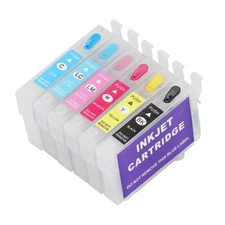 6 Colors Ink Cartridge 6Pcs Permanent Chip Refill Printer Accessories for Photos