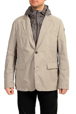 Moncler Men's ''Mauduit'' Gray Hooded Two Button Blazer Jacket Moncler sz 6 US 3XL