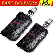 2x Key Case Car Key Protection Bag RFID Signal Shielding Function With Hook UK