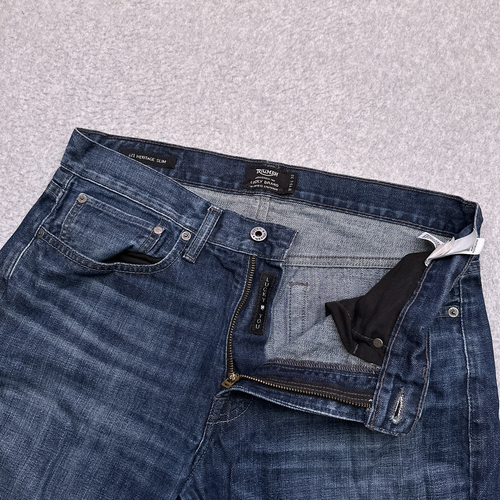 Triumph Motorcycles x Lucky Brand 121 Heritage Slim Jeans Men's 33x32 Blue Denim - Picture 2 of 13