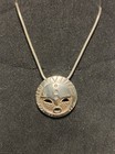 925 Sterling Silver AGI Italy Sun and Moon Jewelry Workshop Sun Mask Necklace