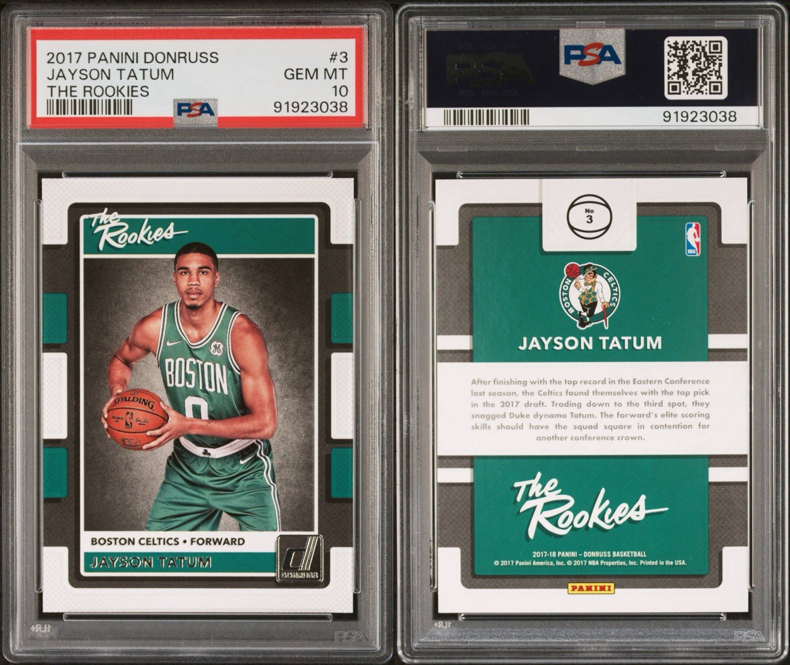 2017 Jayson Tatum Panini Donruss Optic The Rookies #3 PSA 10 💎 🍬 🍭