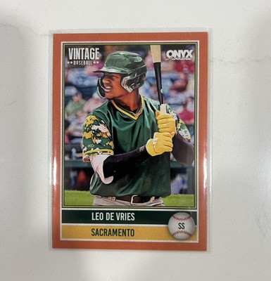Onyx Vintage Baseball Leo De Vries Sacramento #OV-LEDE Serial Numbered /75