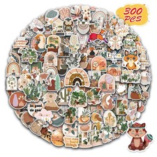 300 PCS Aesthetic Boho Stickers, Cute Vinyl Waterproof Stickers for Water Bot...