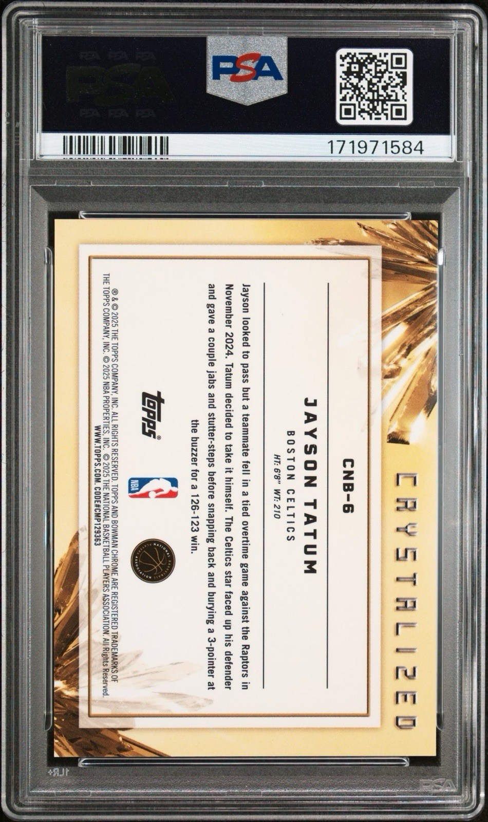 2025-26 Bowman - Crystallized Nba Jayson Tatum #CNB-6 view 2