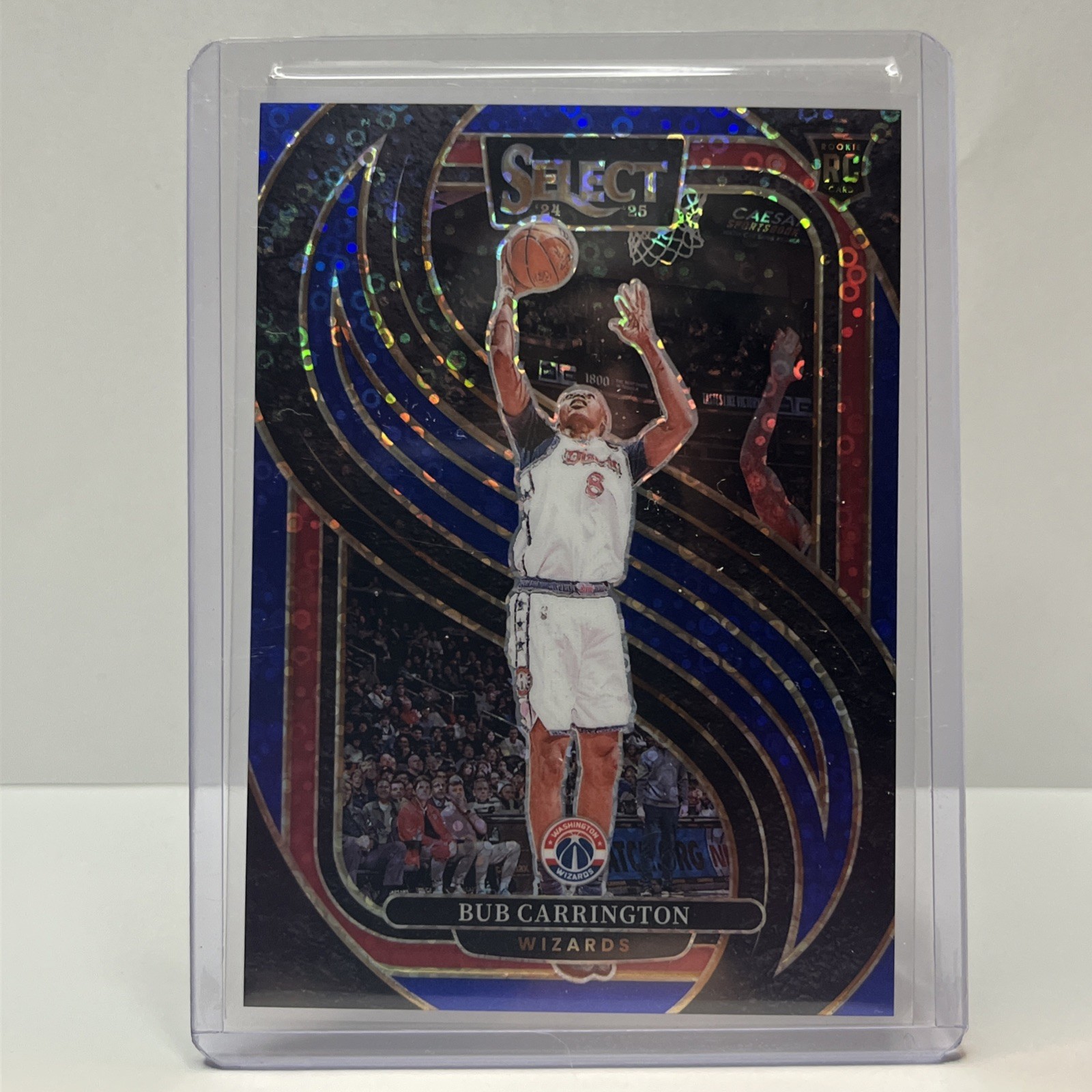 2024-25 Select Bub Carrington Premier RC Blue Disco Prizm #04/25 Wizards
