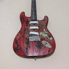 6 String Ash ST Lightning Struck Wood Electric Guitar Rosewood Fretboard Red — photo 2