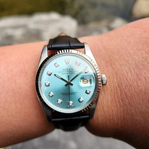 Vintage Rolex Datejust 16014 Cal 3035 27Jewels Automatic Men`s Dia Index Watch