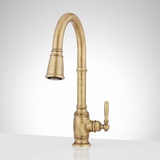 Signature Hardware SHXCFN107AGBR Finnian 1.75 GPM Pull-Down Kitchen Faucet, Aged