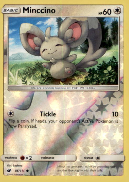 MINCCINO 85/111 COMMON CRIMSON INVASION POKEMON REVERSE HOLO NEAR MINT
