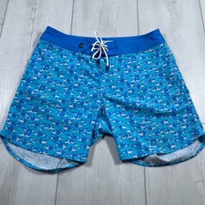 Chubbies Men's 30 Blue 6" Board Shorts Orca Killer Whale Allover Print Unlined