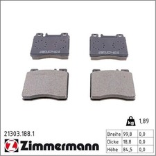 1x Zimmermann 21303.188.1 Bremsbelagsatz für MERCEDES BENZ S KLASSE W140 C140