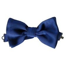 Noeud Papillon Noué Segni & Disegni, Satin Bleu - Bleu -  FABRIQUE EN ITALIE.