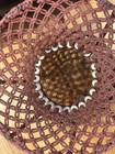 Vintage Boho Handwoven Macrame Hourglass End Table Brown with Beads (w/o top) — photo 4