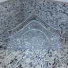Vintage American Brilliant Hobstar Cut  Crystal Napkin Holder~Pinwheel~Letters — photo 1