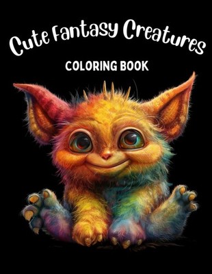 Cute Fantasy Creatures Coloring Book: 51 Coloring Pages For Adults And Teens