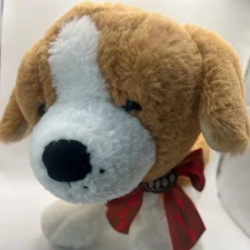 HUGFUN Plush Puppy Brown/White Puppy Love Heart Paw Stuffed Animal Beagle