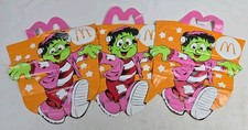 Vintage 1990 McDonalds Halloween Vinyl Trick-or-Treat Happy Meal Bag Lot of 3 