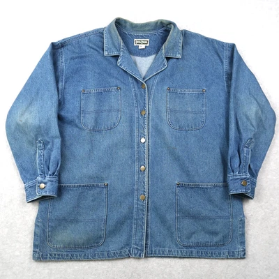 VTG Gotcha Covered Denim Barn Chore Jacket XL Blue Cotton Made in USA Workwear - Image 1 of 4
