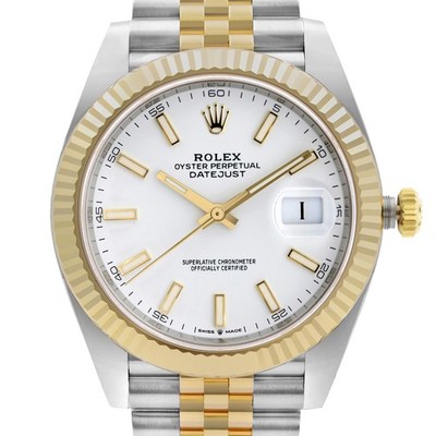 2025 New Rolex 126333 Datejust 41mm 18K Yellow Gold Steel White Index Dial Watch