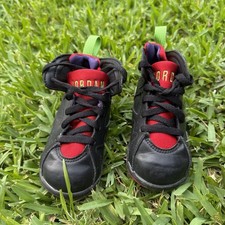 Nike Air Jordan 7 Retro BT Raptor 2012 Black Leather Toddler Size 7C 304772