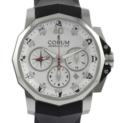 Corum Admiral's Cup Challenge 44mm Chronograph 753.671.20 White Dial Box & Paper