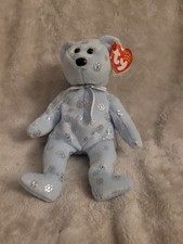 Ty Beanie Babies Flaky the Snowflake Bear Silver Sparkle 2002