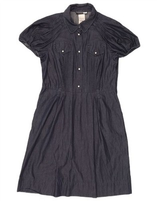 Sportmax Damen Jeanskleid UK 16 Large dunkelblau Baumwolle AA02
