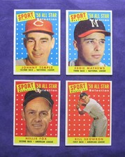 1958 Topps (4) All Star card Lot   