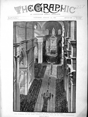 Old Antique Print 1896 Funeral John Everett Millais St. Paul'S Cathedral 19th