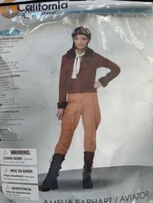 California Costume AMELIA EARHART AVIATOR Pilot Child Size XL 12-14 Girls
