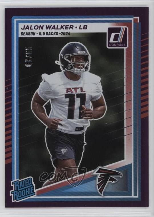 2025 Panini Donruss Rated Season Stat Line /65 Jalon Walker #344 Rookie RC 1h1