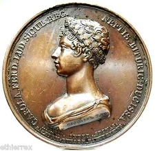 NAPLES-TWO SICILIA (M.Carolina di Bourbon) 1820 Medal